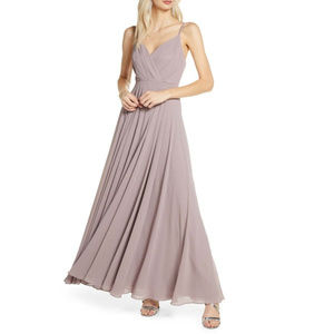 LULUS Surplice Chiffon Gown